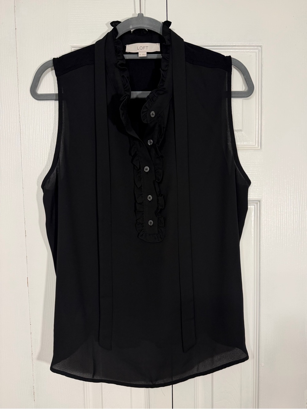 LOFT Sleeveless Blouse XL Black